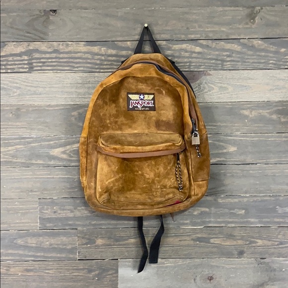 jansport suede backpack